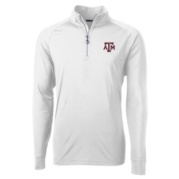 Cutter & Buck Other - Men's Cutter & Buck White Texas A&M Aggies Adapt Eco Knit Quarter-Zip Pullover